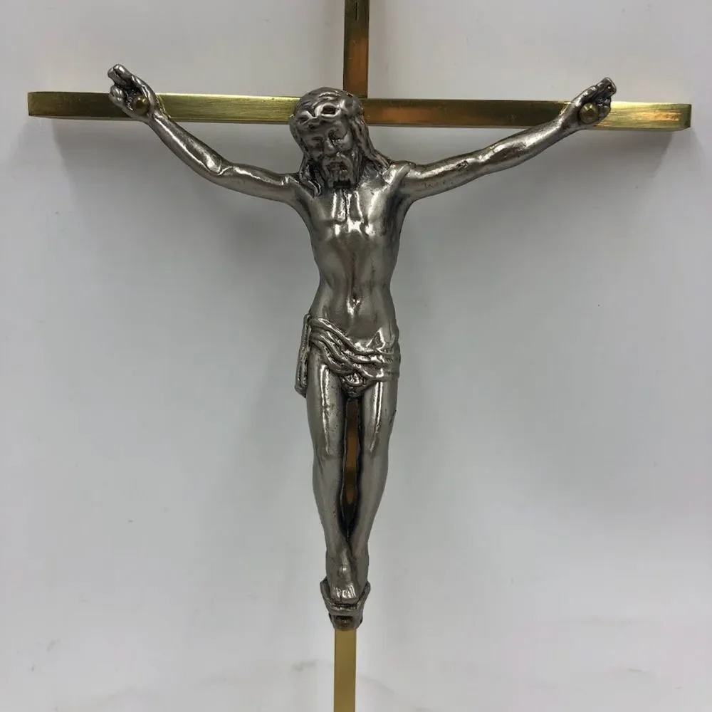 Vintage INRI Brass Jesus Crucifix Christian Religious Cross Hanging Wall Art